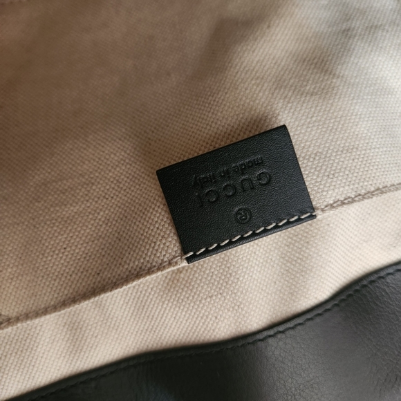 Gucci Calfskin Web GG Marmont Flap Chain Backpack Black - Picture 9 of 9